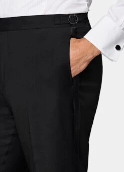 Black Brescia Tuxedo Pants