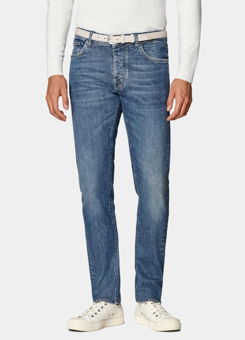 Mid Blue 5 Pocket Jules Jeans 2 Mid Blue 5 Pocket Jules Jeans - Image 2