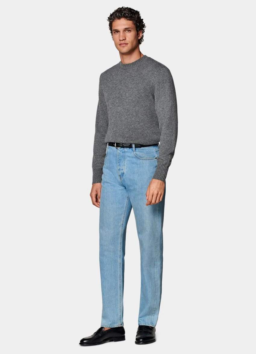 Light Blue 5 Pocket Charles Jeans 3 Light Blue 5 Pocket Charles Jeans - Image 3