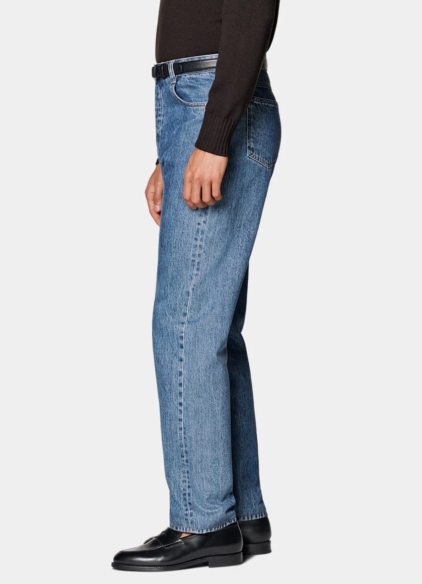 Mid Blue 5 Pocket Charles Jeans 4 Mid Blue 5 Pocket Charles Jeans - Image 4