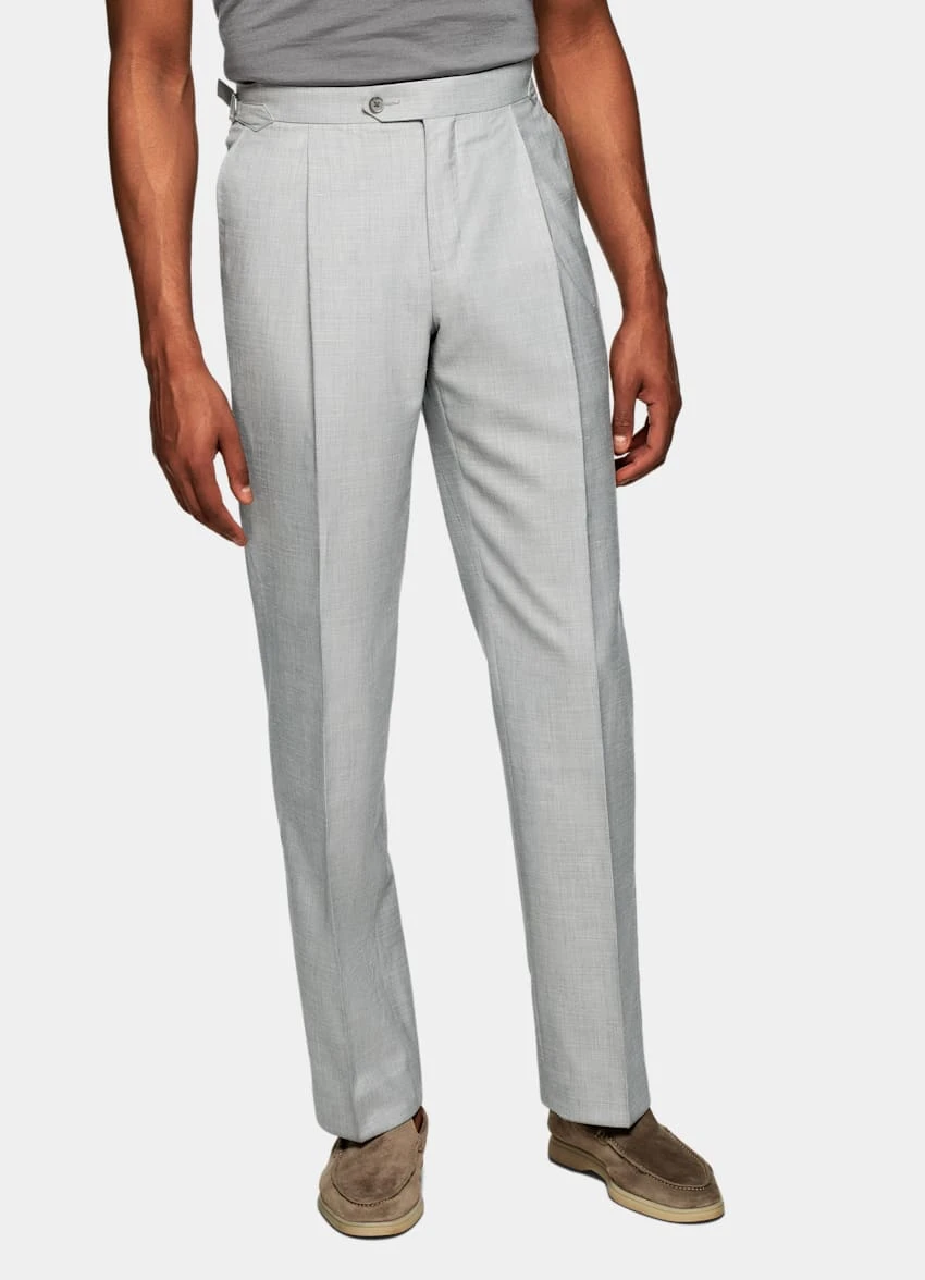 Light Grey Pleated Duca Pants 2 Light Grey Pleated Duca Pants - Image 2