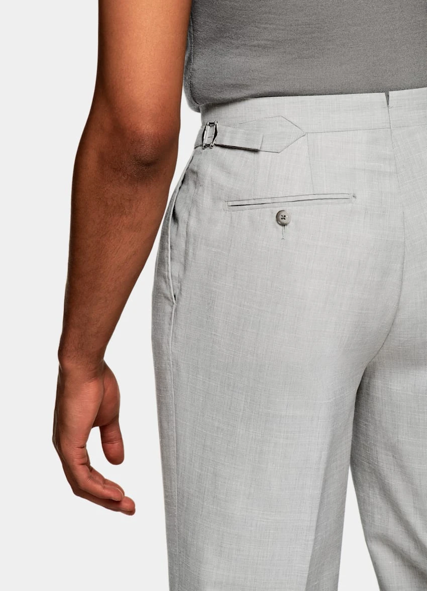 Light Grey Pleated Duca Pants 5 Light Grey Pleated Duca Pants - Image 5