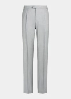 Light Grey Pleated Duca Pants 13 Light Grey Pleated Duca Pants -Suit Supply B1853 28
