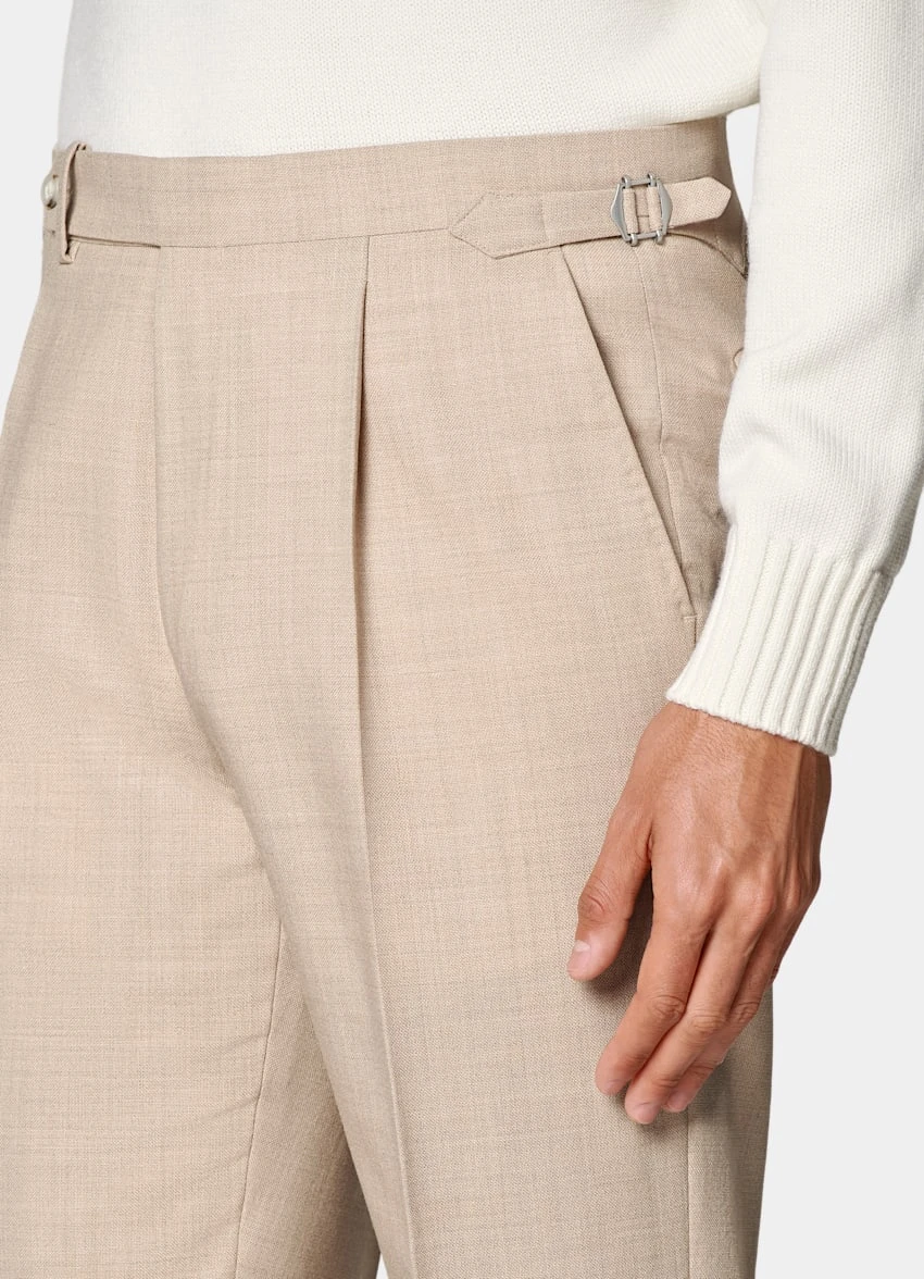Sand Pleated Vigo Pants 1 Sand Pleated Vigo Pants