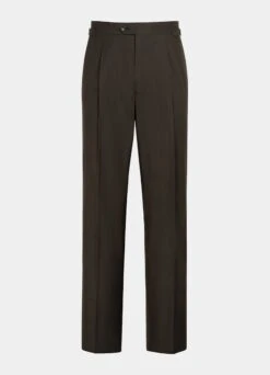 Dark Brown Pleated Duca Pants 15 Dark Brown Pleated Duca Pants -Suit Supply B1903 28