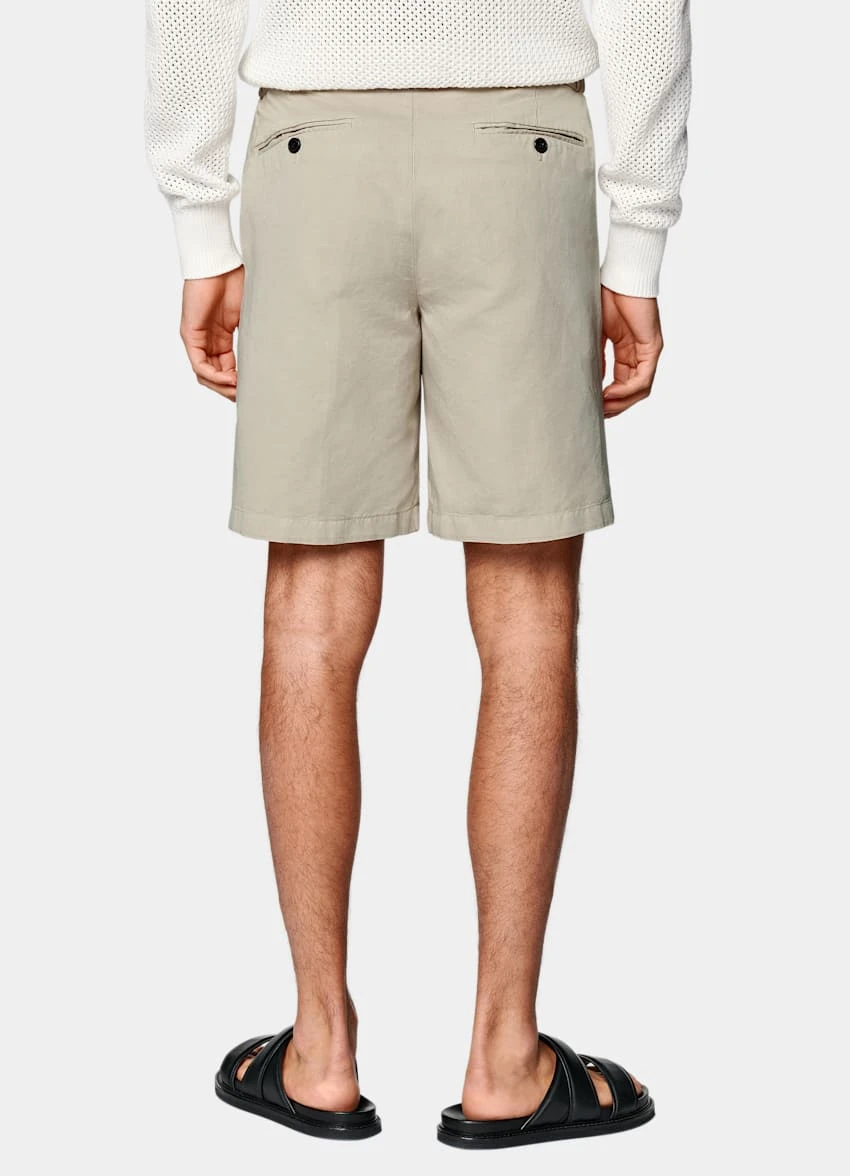 Sand Pleated Aveiro Shorts 5 Sand Pleated Aveiro Shorts - Image 5