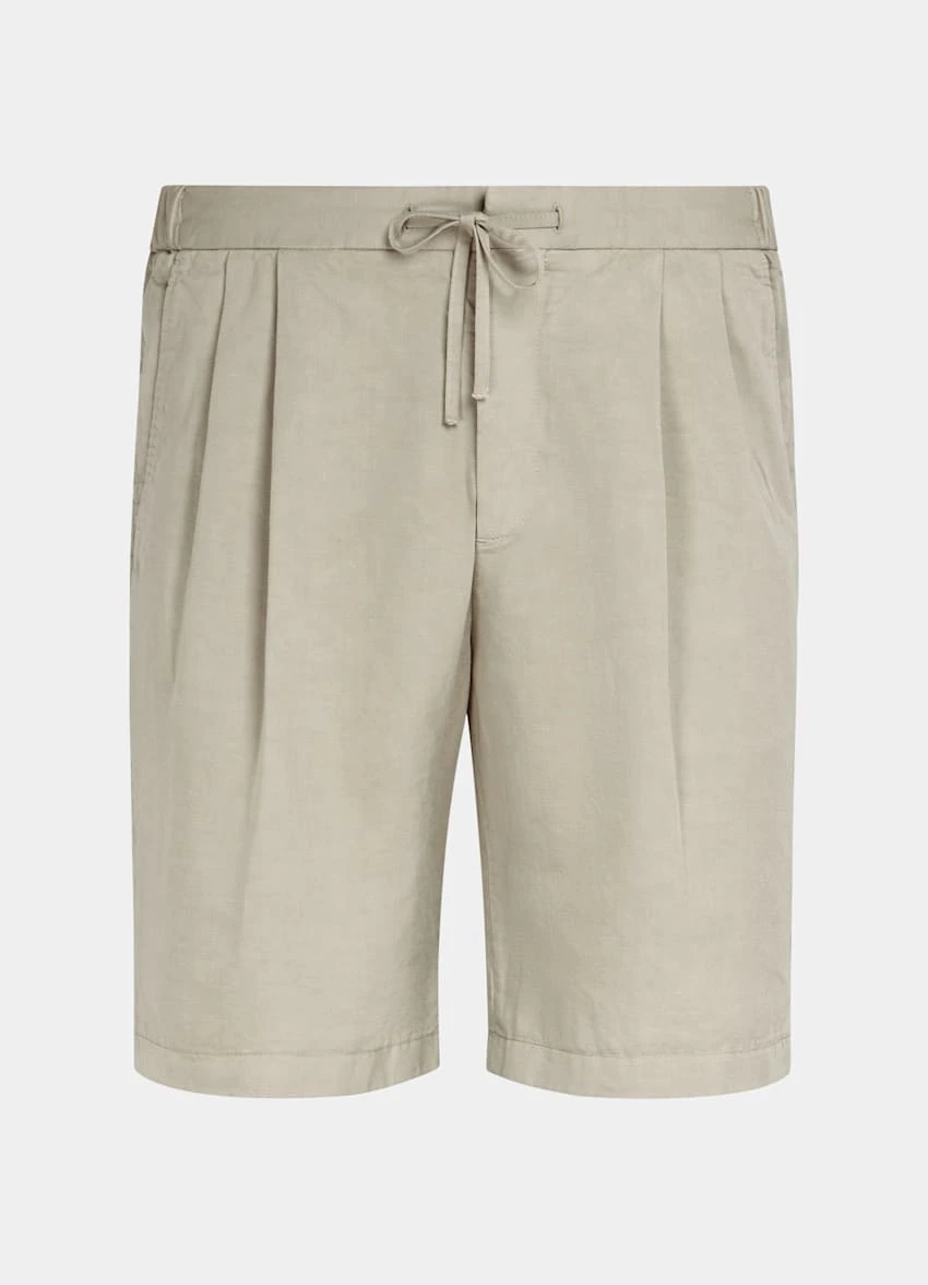 Sand Pleated Aveiro Shorts 7 Sand Pleated Aveiro Shorts - Image 7
