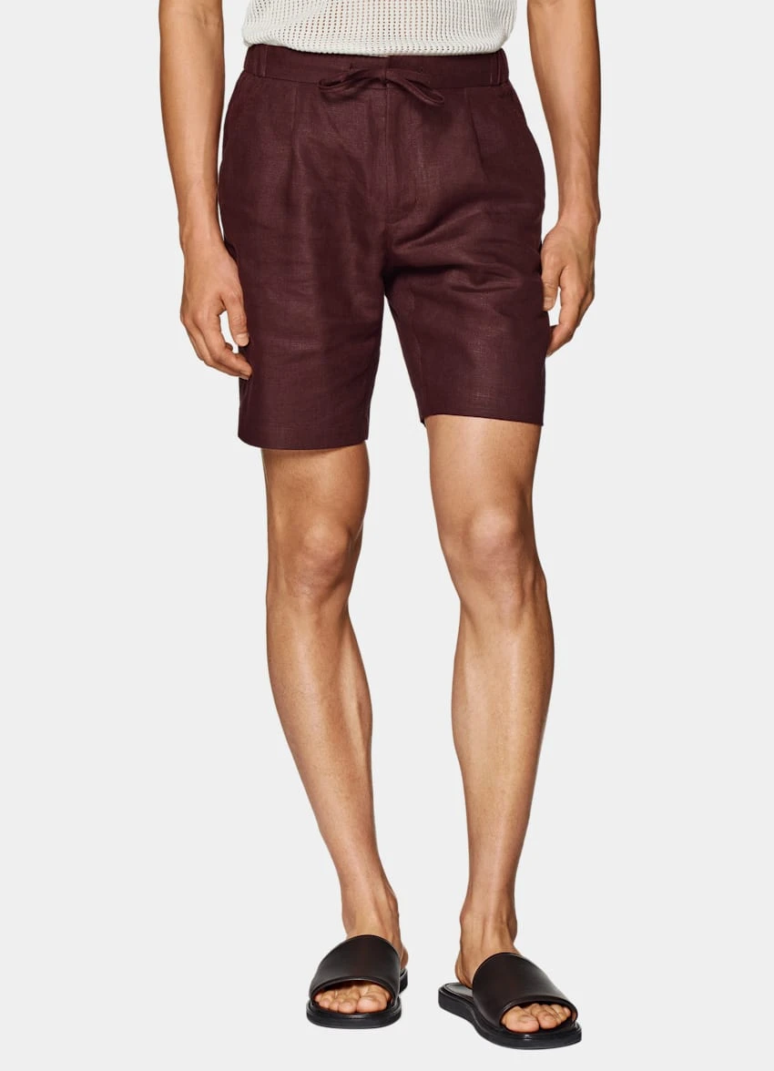 Burgundy Drawstring Ames Shorts 2 Burgundy Drawstring Ames Shorts - Image 2