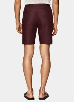 Burgundy Drawstring Ames Shorts 10 Burgundy Drawstring Ames Shorts -Suit Supply B1925 104