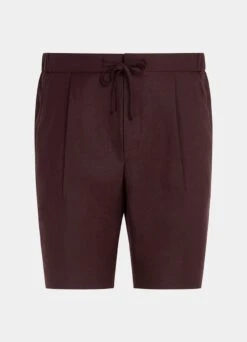 Burgundy Drawstring Ames Shorts 13 Burgundy Drawstring Ames Shorts -Suit Supply B1925 28