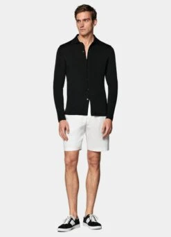 White Herringbone Blake Cargo Shorts -Suit Supply B1930 103