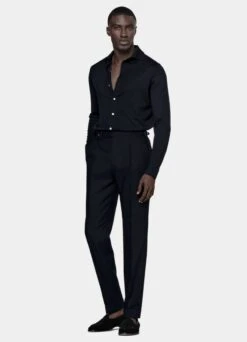 Navy Pleated Vigo Pants -Suit Supply B1989 103