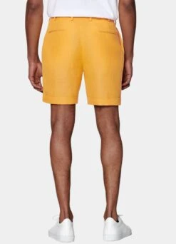 Yellow Pleated Bosa Shorts -Suit Supply B2002 105