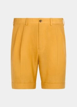Yellow Pleated Bosa Shorts -Suit Supply B2002 28