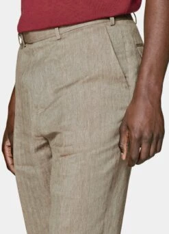 Taupe Herringbone Blake Pants