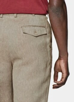 Taupe Herringbone Blake Pants -Suit Supply B2009 104