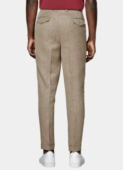 Taupe Herringbone Blake Pants -Suit Supply B2009 105