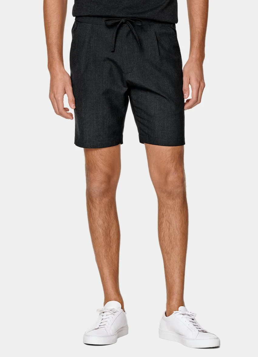 Dark Grey Drawstring Ames Shorts 2 Dark Grey Drawstring Ames Shorts - Image 2