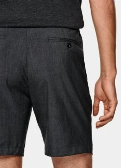 Dark Grey Drawstring Ames Shorts 9 Dark Grey Drawstring Ames Shorts -Suit Supply B2012 104