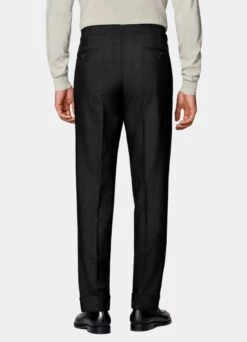 Black Pleated Vigo Pants -Suit Supply B2148 105