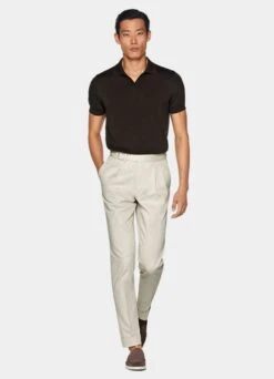 Sand Pleated Braddon Pants -Suit Supply B2897 123