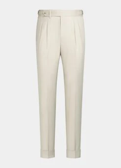 Sand Pleated Braddon Pants -Suit Supply B2897 28
