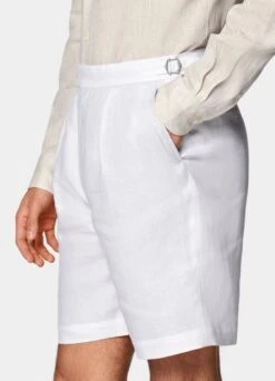 White Pleated Mira Shorts