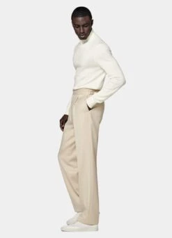 Sand Pleated Duca Pants -Suit Supply B3000 103