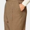 Mid Brown Pleated Mira Pants