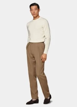 Mid Brown Pleated Mira Pants 9 Mid Brown Pleated Mira Pants -Suit Supply B3008 103