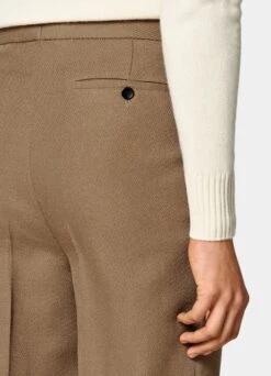 Mid Brown Pleated Mira Pants 10 Mid Brown Pleated Mira Pants -Suit Supply B3008 104