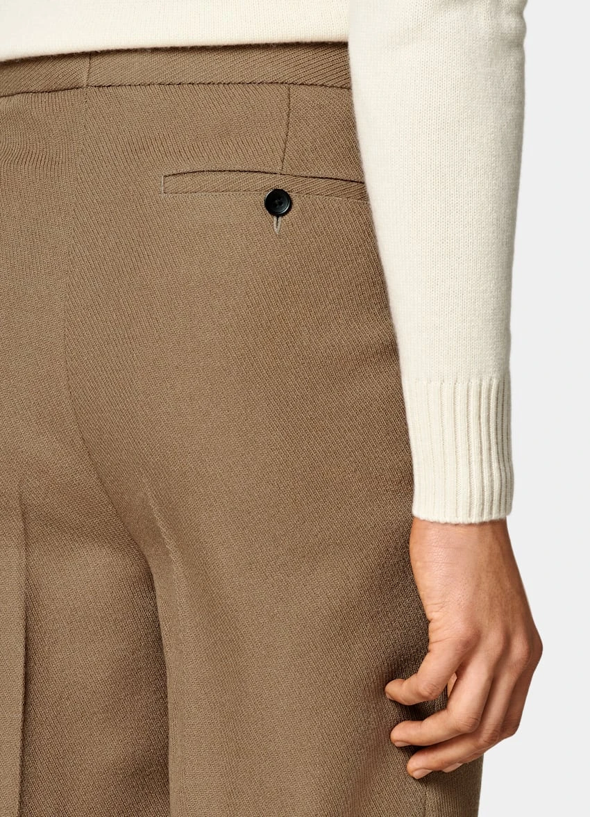 Mid Brown Pleated Mira Pants 4 Mid Brown Pleated Mira Pants - Image 4