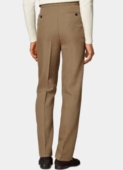 Mid Brown Pleated Mira Pants 11 Mid Brown Pleated Mira Pants -Suit Supply B3008 105