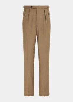 Mid Brown Pleated Mira Pants 13 Mid Brown Pleated Mira Pants -Suit Supply B3008 28