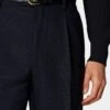 Navy Pleated Duca Pants