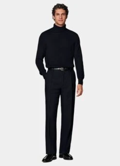 Navy Pleated Duca Pants 9 Navy Pleated Duca Pants -Suit Supply B3009 103