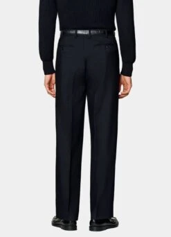 Navy Pleated Duca Pants 11 Navy Pleated Duca Pants -Suit Supply B3009 105