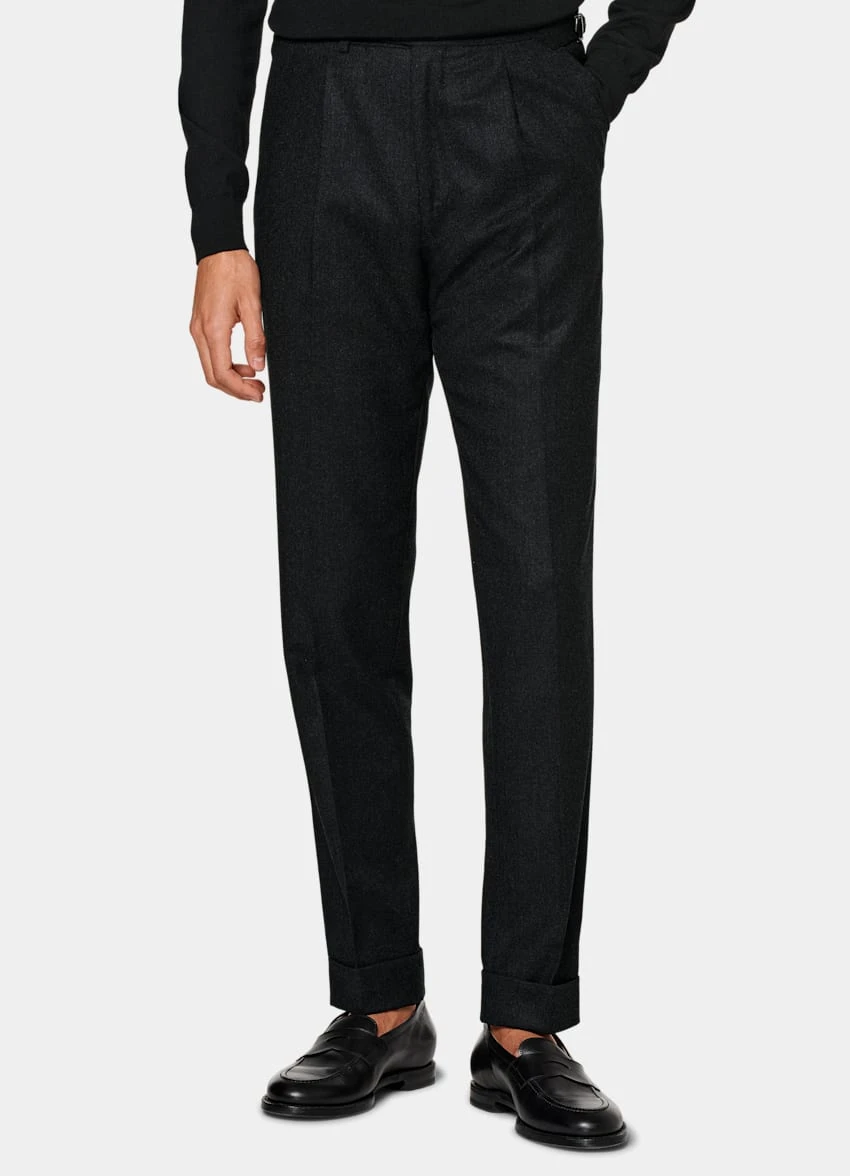 Dark Grey Pleated Vigo Pants 2 Dark Grey Pleated Vigo Pants - Image 2