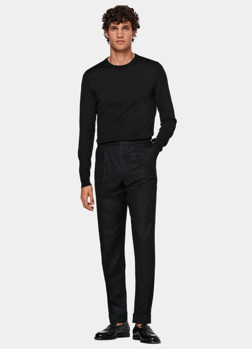 Dark Grey Pleated Vigo Pants 3 Dark Grey Pleated Vigo Pants - Image 3