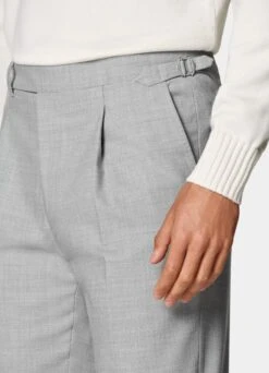 Light Grey Pleated Vigo Pants