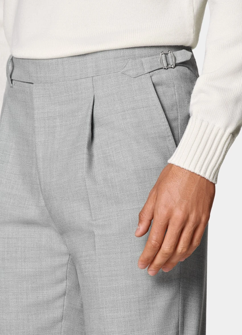 Light Grey Pleated Vigo Pants 1 Light Grey Pleated Vigo Pants