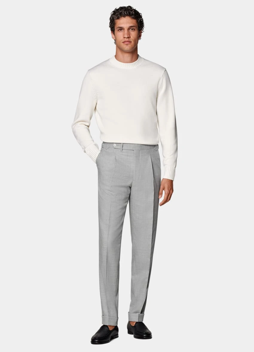 Light Grey Pleated Vigo Pants 3 Light Grey Pleated Vigo Pants - Image 3