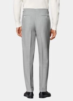 Light Grey Pleated Vigo Pants 11 Light Grey Pleated Vigo Pants -Suit Supply B3015 105