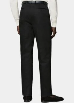Black Herringbone Firenze Pants 10 Black Herringbone Firenze Pants -Suit Supply B3016 105
