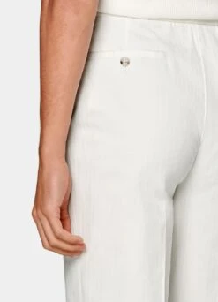 Off-White Herringbone Pleated Mira Pants 10 Off-White Herringbone Pleated Mira Pants -Suit Supply B3017 104