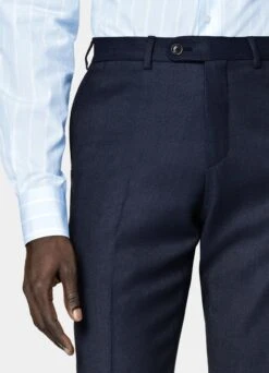Navy Bird's Eye Brescia Suit Pants