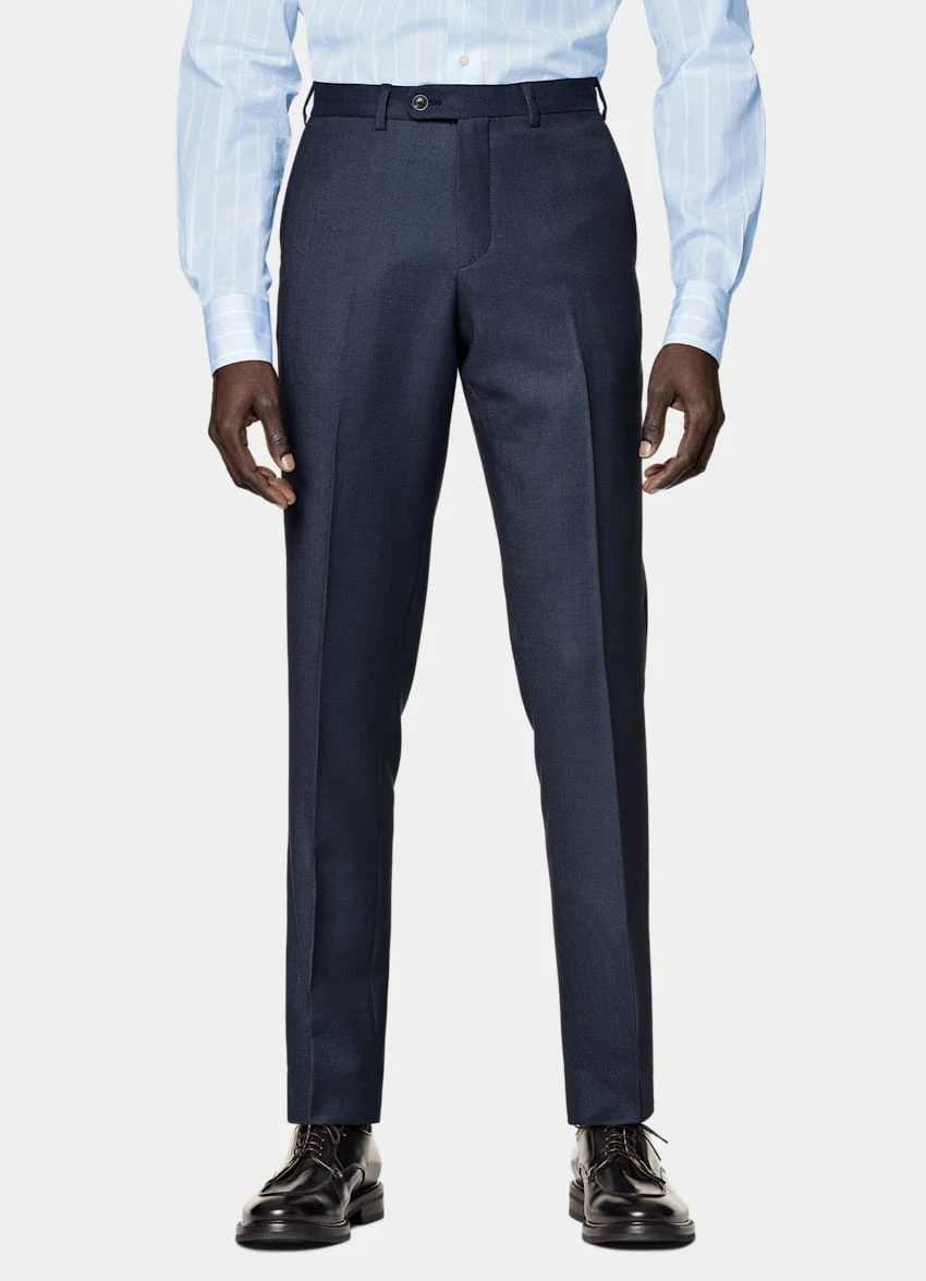 Navy Bird's Eye Brescia Suit Pants 2 Navy Bird's Eye Brescia Suit Pants - Image 2
