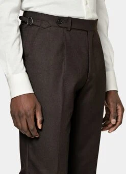 Dark Brown Pleated Vigo Pants
