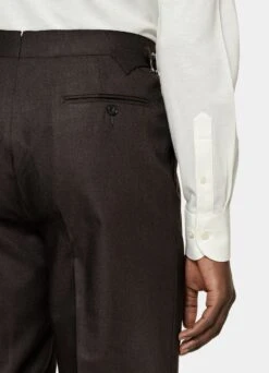 Dark Brown Pleated Vigo Pants -Suit Supply B6639 104
