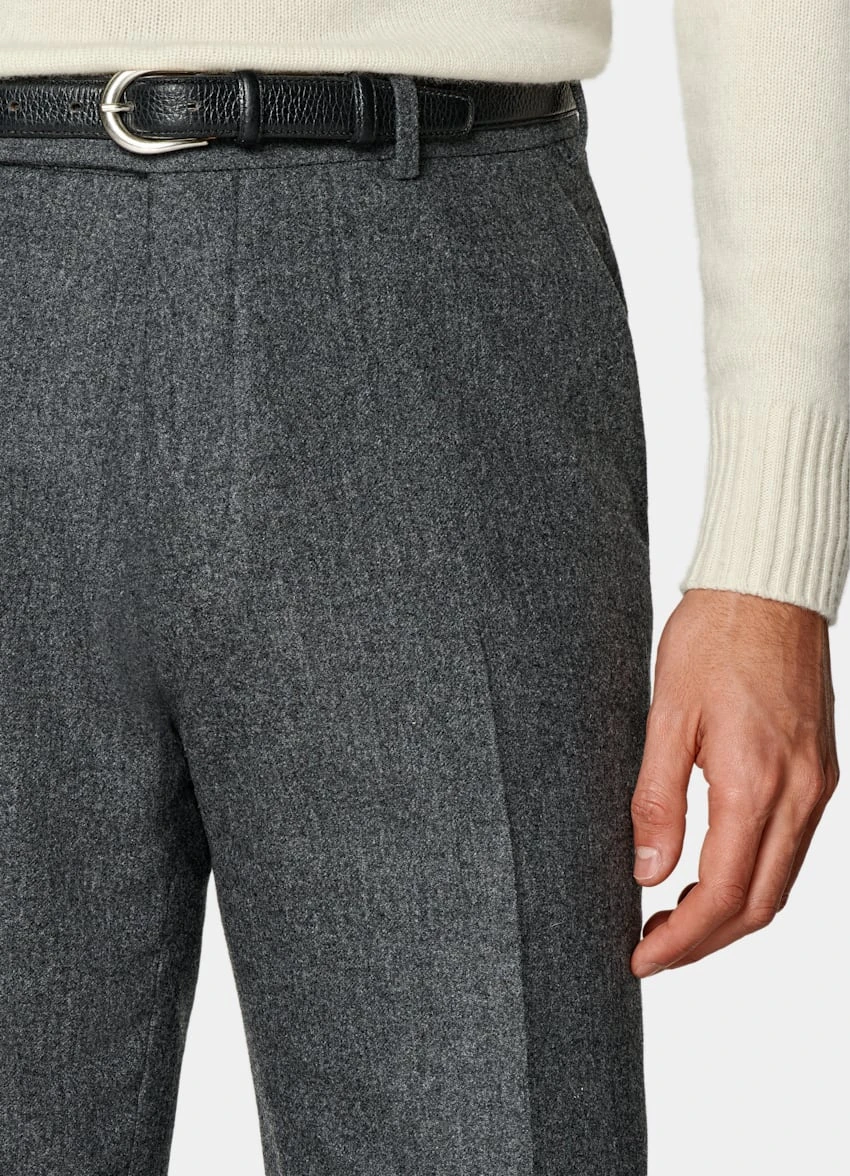 Mid Grey Belted Milano Pants 1 Mid Grey Belted Milano Pants